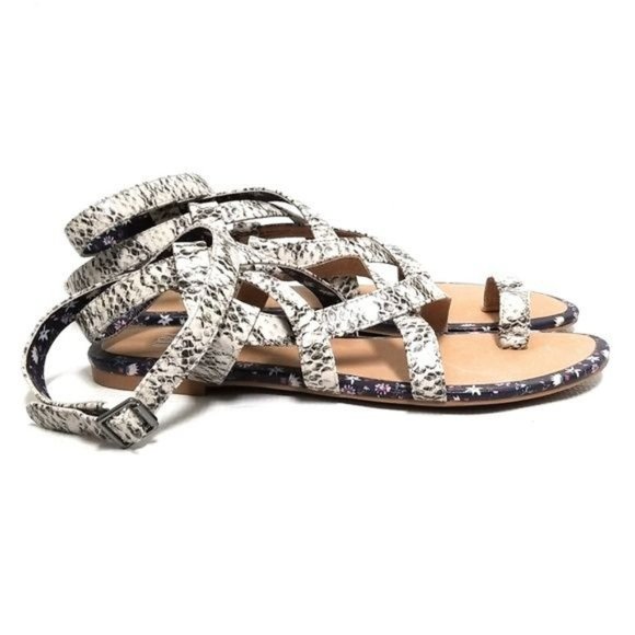 Cabi New Athena Strappy Gladiator Sandals Python Snakeskin Print #6002 Size 7 - Picture 4 of 9